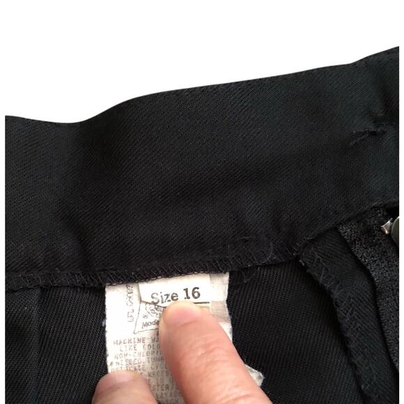 KATHIE LEE Womens Size 16 Vintage Black Back Zip Side Elastic Pleated Skirt - Picture 5 of 6